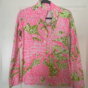 Lily Pulitzer (worn once!) half button up. Beautiful pattern!